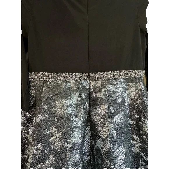 MAC DUGGAL STRETCH‎ TOP BROCADE BALL GOWN BLACK SILVER NEW 67741 SZ 24W - Picture 5 of 7